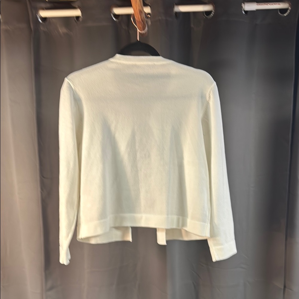 Nina Leonard Cream Cropped Cardigan - Picture 4 of 4